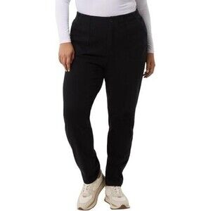 32 Degrees Womens Knit Stretch Elastic Waist Twill Pant, Black, Size XXL